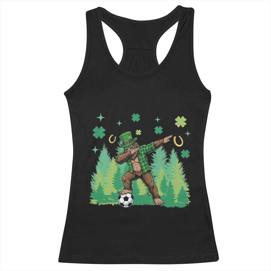 Lucky Sasquatch Soccer Player Racerback Tank Top Funny St Patricks Day Gift