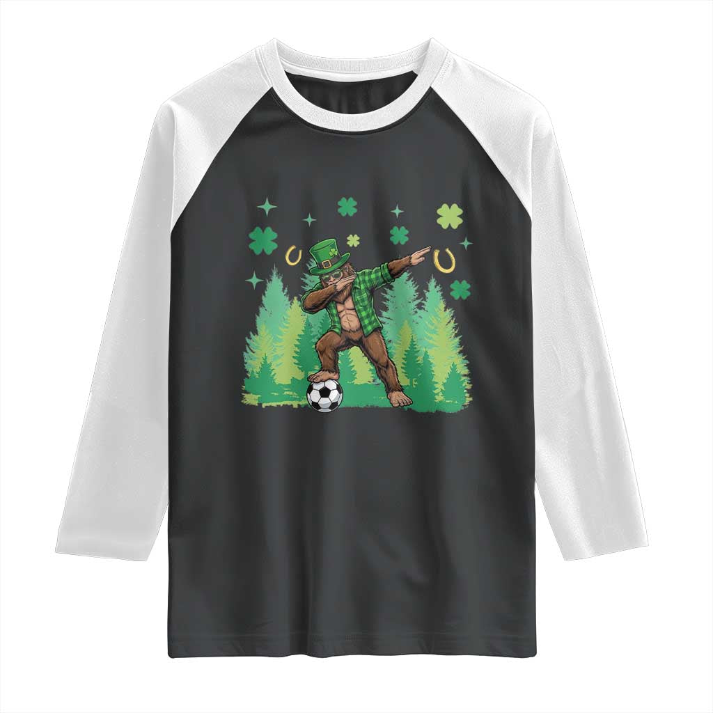 Lucky Sasquatch Soccer Player Raglan Shirt Funny St Patricks Day Gift