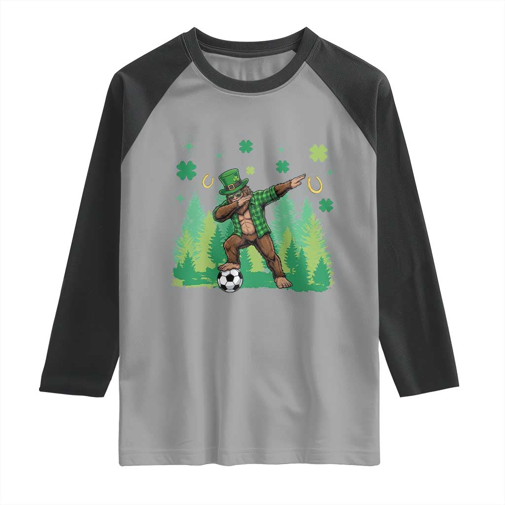 Lucky Sasquatch Soccer Player Raglan Shirt Funny St Patricks Day Gift