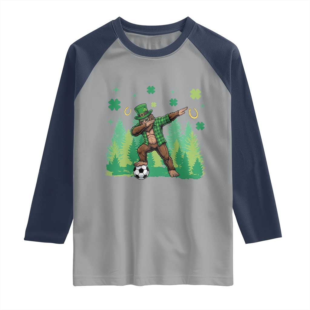 Lucky Sasquatch Soccer Player Raglan Shirt Funny St Patricks Day Gift