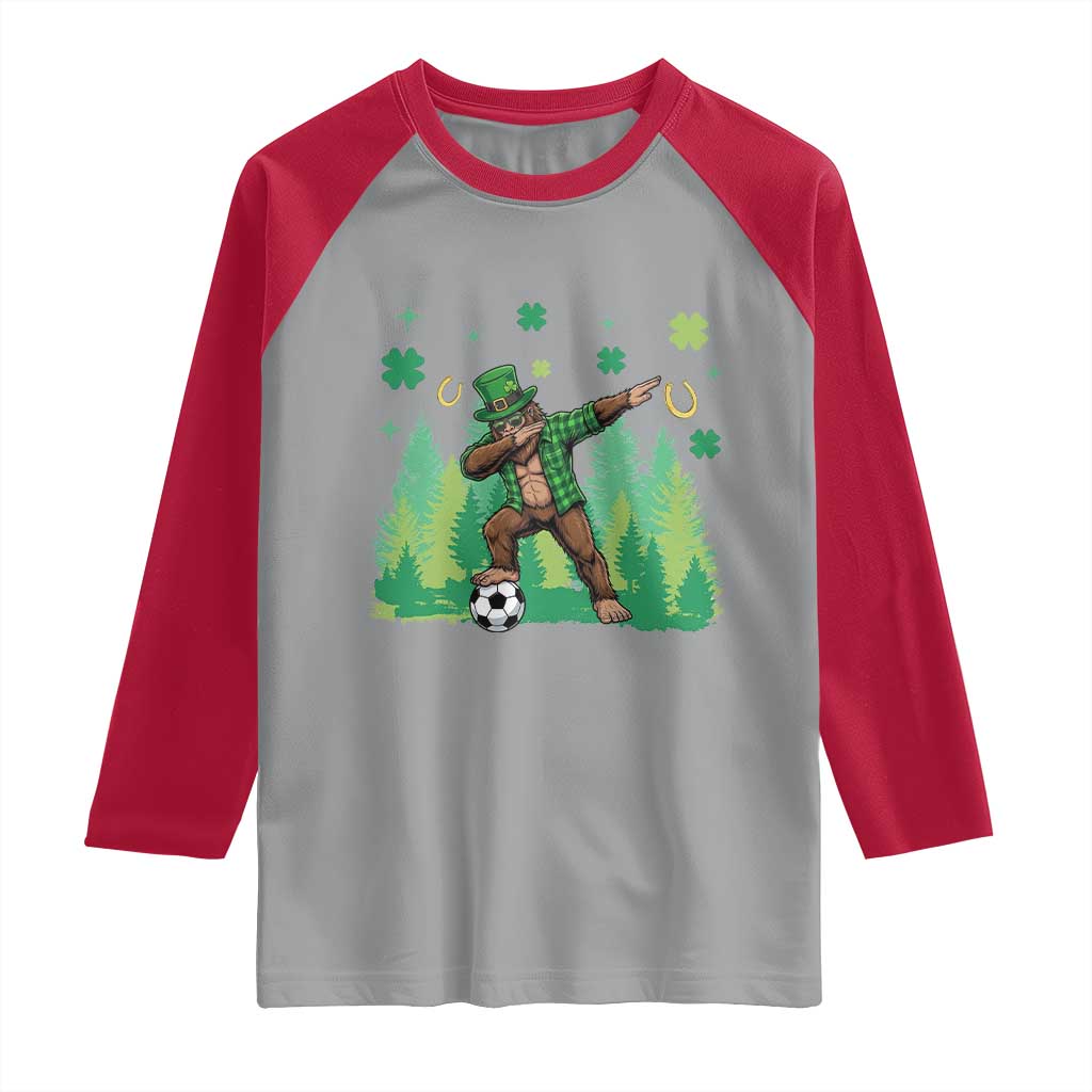 Lucky Sasquatch Soccer Player Raglan Shirt Funny St Patricks Day Gift
