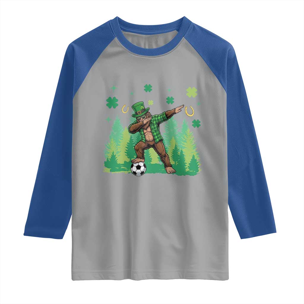 Lucky Sasquatch Soccer Player Raglan Shirt Funny St Patricks Day Gift