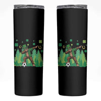 Lucky Sasquatch Soccer Player Skinny Tumbler Funny St Patricks Day Gift