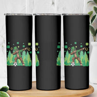 Lucky Sasquatch Soccer Player Skinny Tumbler Funny St Patricks Day Gift
