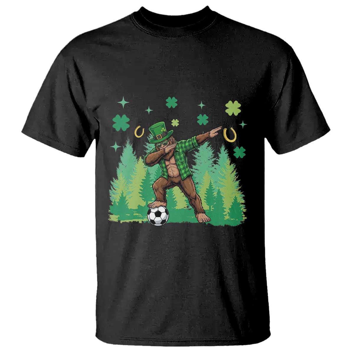 Lucky Sasquatch Soccer Player T Shirt Funny St Patricks Day Gift