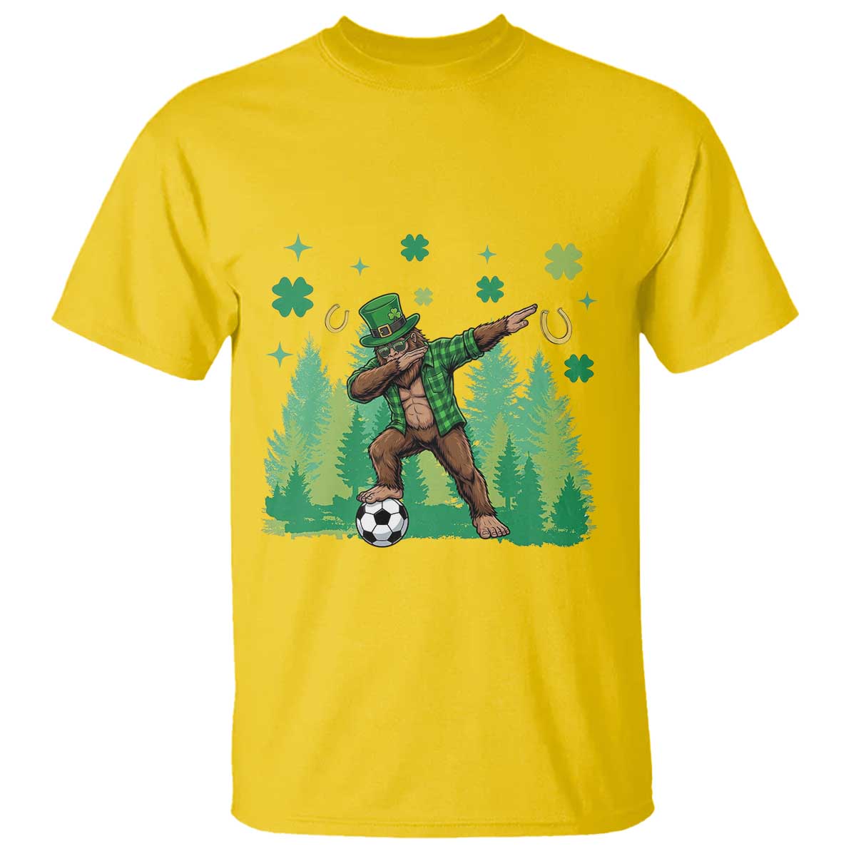 Lucky Sasquatch Soccer Player T Shirt Funny St Patricks Day Gift