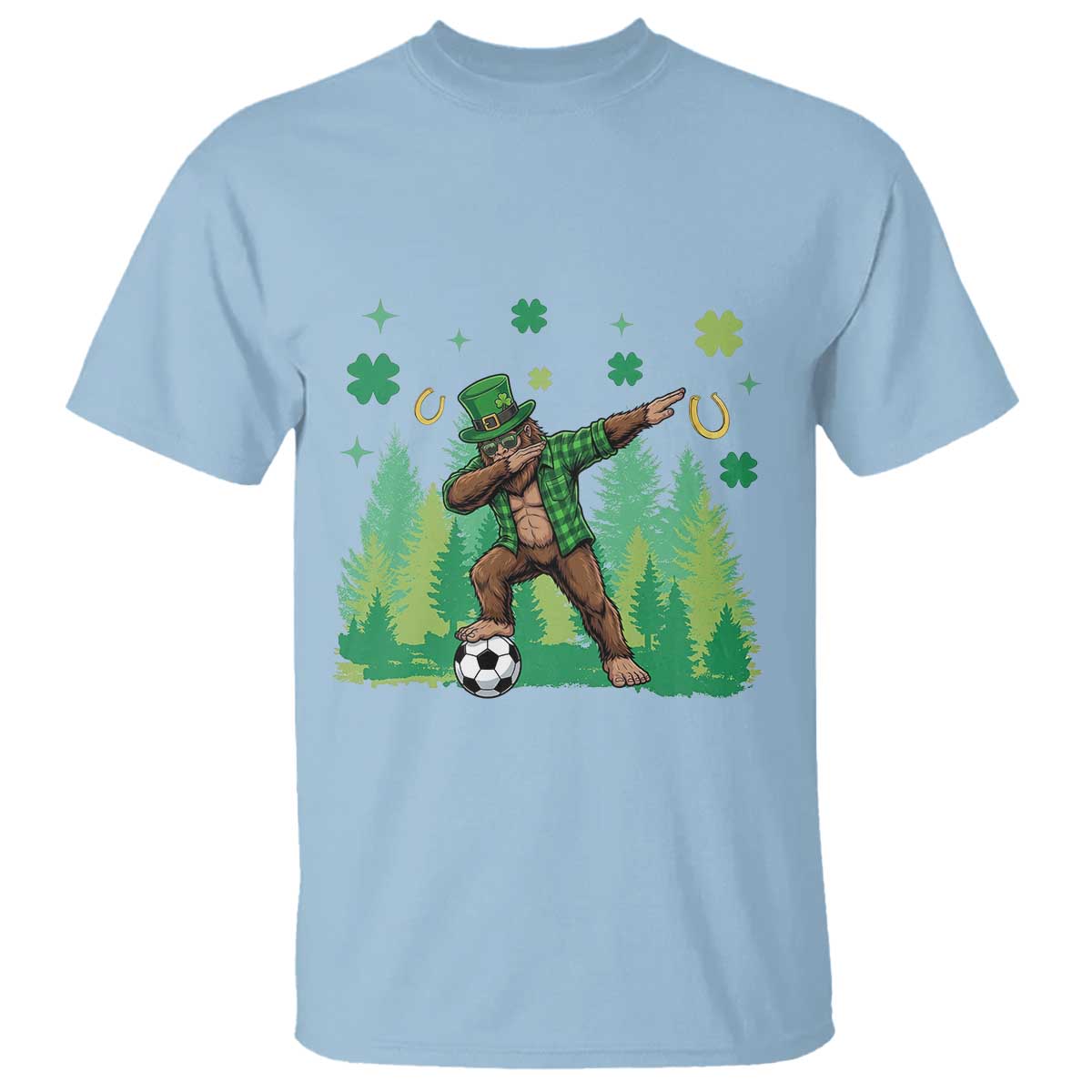 Lucky Sasquatch Soccer Player T Shirt Funny St Patricks Day Gift
