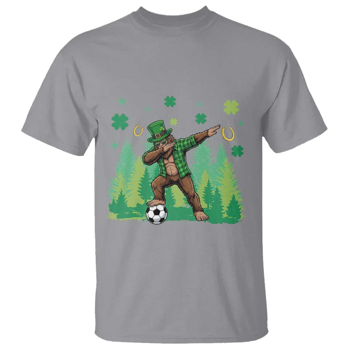 Lucky Sasquatch Soccer Player T Shirt Funny St Patricks Day Gift