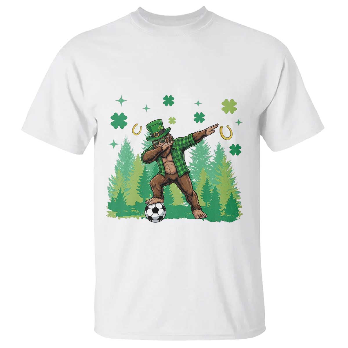 Lucky Sasquatch Soccer Player T Shirt Funny St Patricks Day Gift