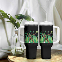 Lucky Sasquatch Soccer Player Tumbler With Handle Funny St Patricks Day Gift
