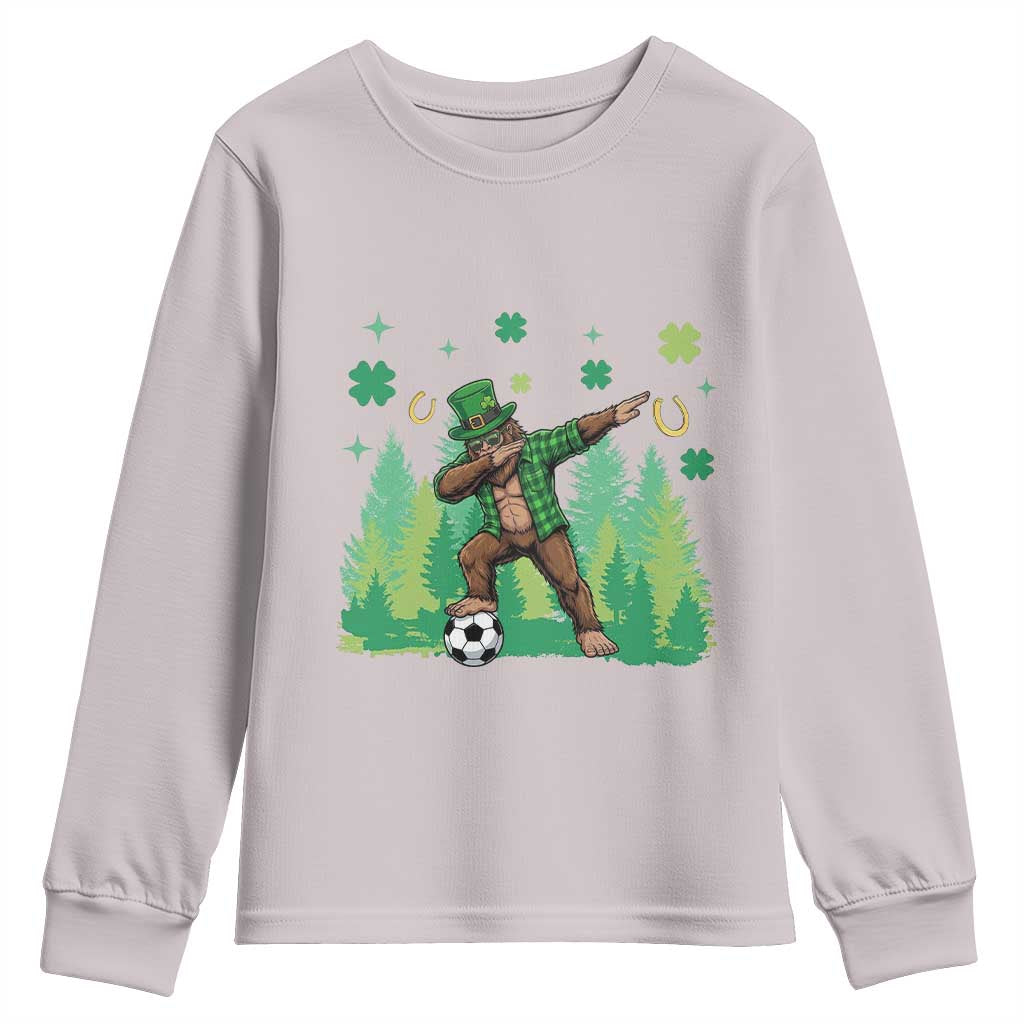 Lucky Sasquatch Soccer Player Youth Sweatshirt Funny St Patricks Day Gift