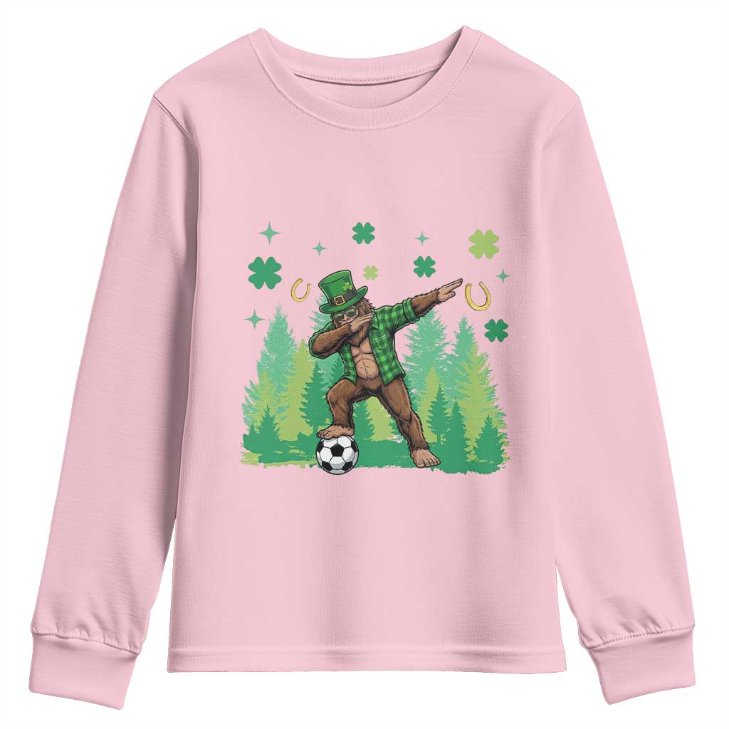 Lucky Sasquatch Soccer Player Youth Sweatshirt Funny St Patricks Day Gift
