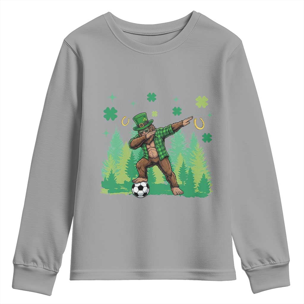 Lucky Sasquatch Soccer Player Youth Sweatshirt Funny St Patricks Day Gift