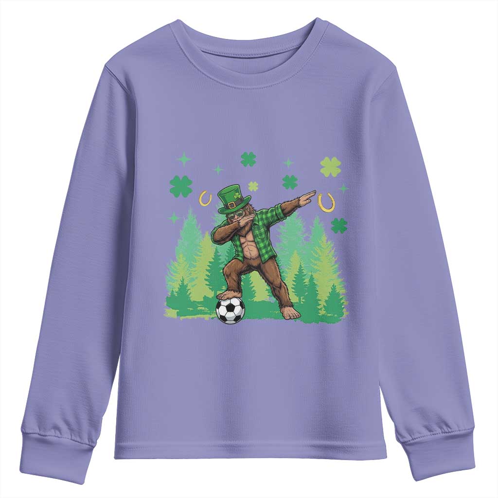 Lucky Sasquatch Soccer Player Youth Sweatshirt Funny St Patricks Day Gift