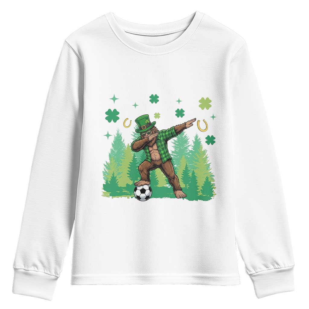 Lucky Sasquatch Soccer Player Youth Sweatshirt Funny St Patricks Day Gift