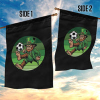 Funny Bigfoot Playing Soccer Garden Flag St Patricks Day