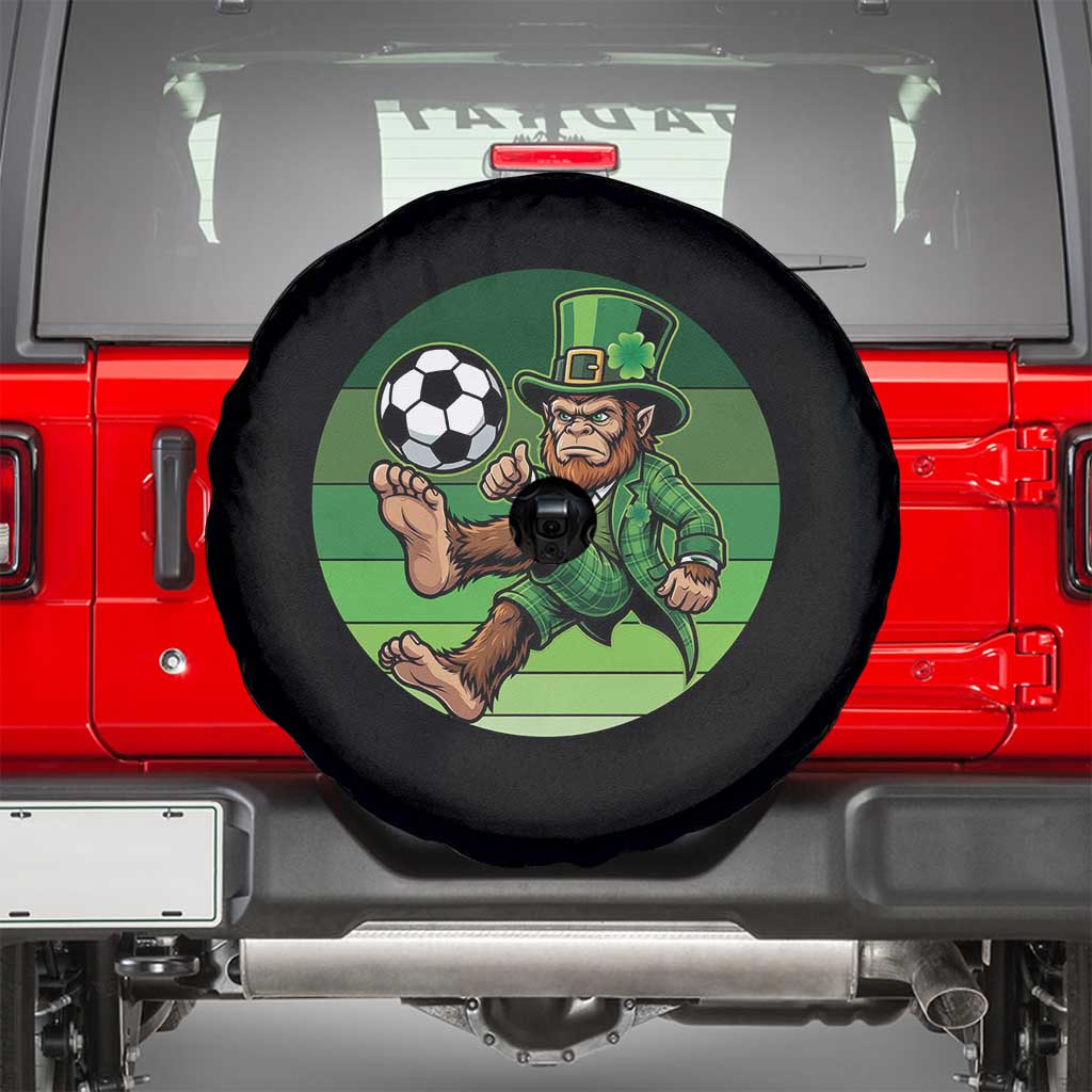 Funny Bigfoot Playing Soccer Spare Tire Cover St Patricks Day