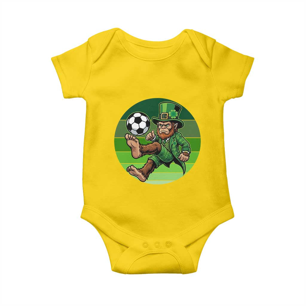 Funny Bigfoot Playing Soccer Baby Onesie St Patricks Day