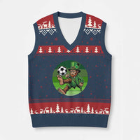 Funny Bigfoot Playing Soccer V-Neck Knit Sweater Vest St Patricks Day