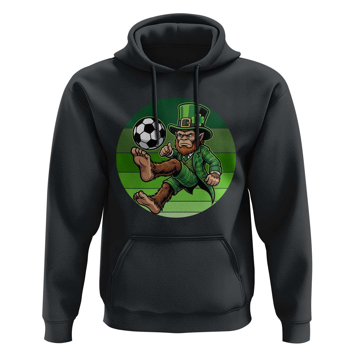 Funny Bigfoot Playing Soccer Hoodie St Patricks Day