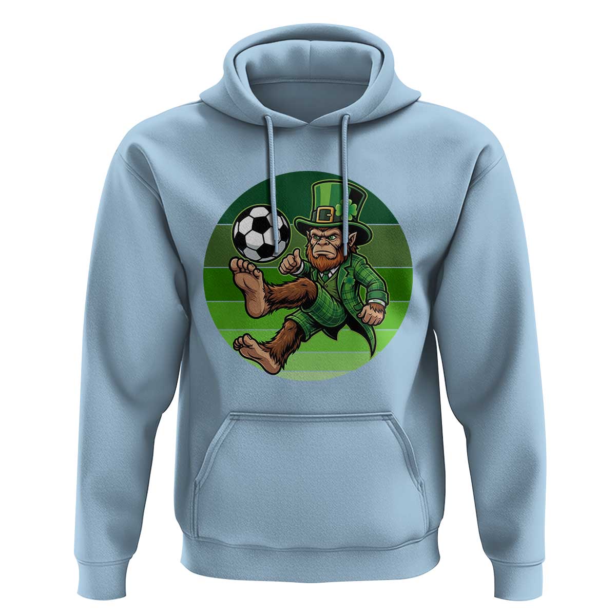 Funny Bigfoot Playing Soccer Hoodie St Patricks Day