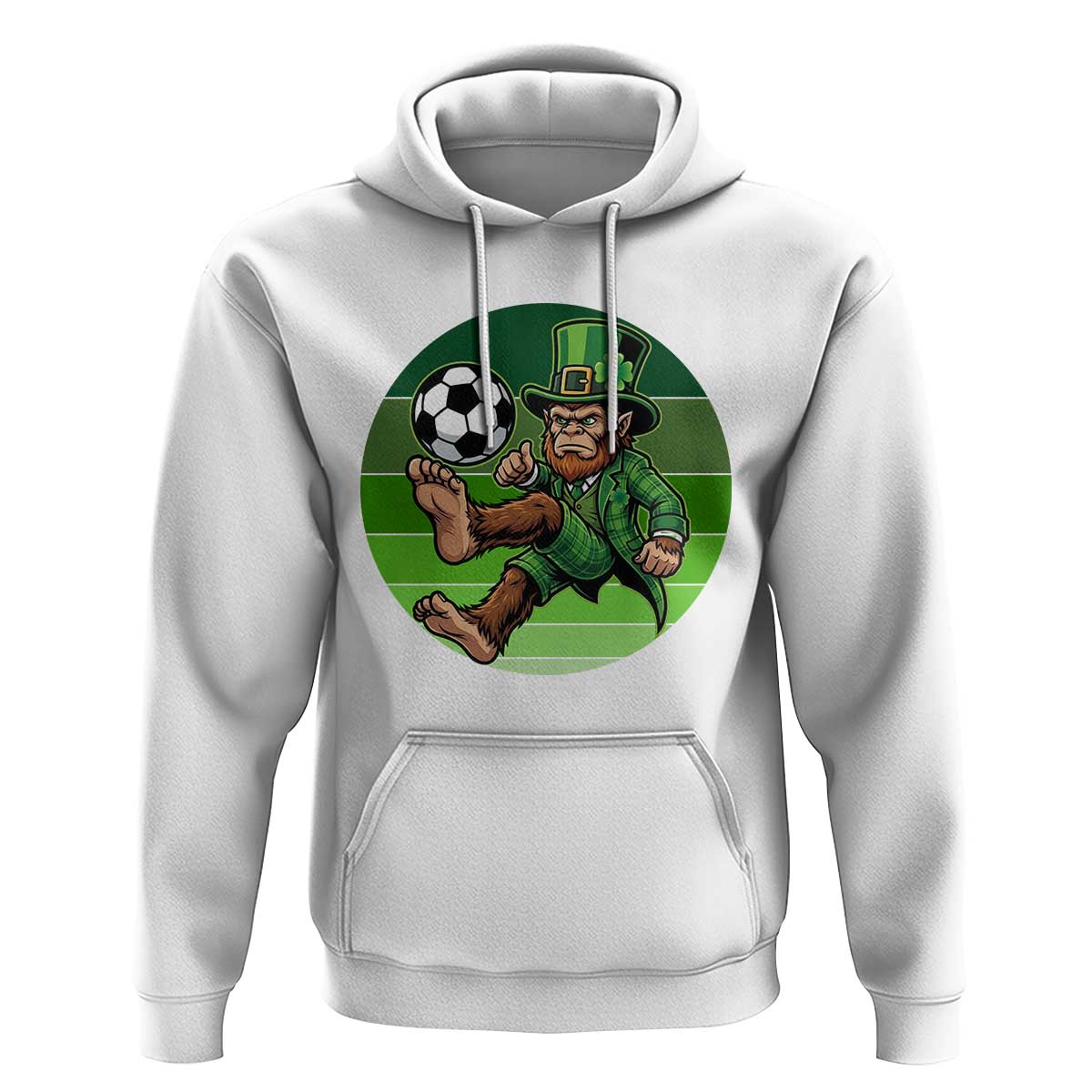 Funny Bigfoot Playing Soccer Hoodie St Patricks Day