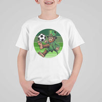 Funny Bigfoot Playing Soccer T Shirt For Kid St Patricks Day