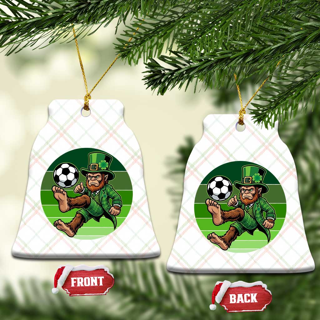 Funny Bigfoot Playing Soccer Ceramic Ornament St Patricks Day