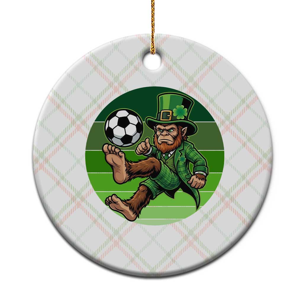 Funny Bigfoot Playing Soccer Ceramic Ornament St Patricks Day