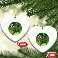 Funny Bigfoot Playing Soccer Ceramic Ornament St Patricks Day