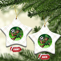 Funny Bigfoot Playing Soccer Ceramic Ornament St Patricks Day