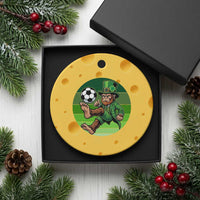Funny Bigfoot Playing Soccer Ceramic Ornament St Patricks Day