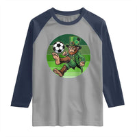 Funny Bigfoot Playing Soccer Raglan Shirt St Patricks Day