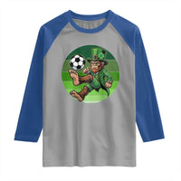 Funny Bigfoot Playing Soccer Raglan Shirt St Patricks Day