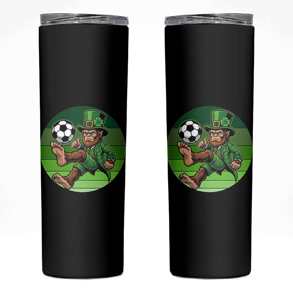 Funny Bigfoot Playing Soccer Skinny Tumbler St Patricks Day