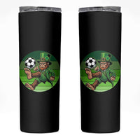 Funny Bigfoot Playing Soccer Skinny Tumbler St Patricks Day