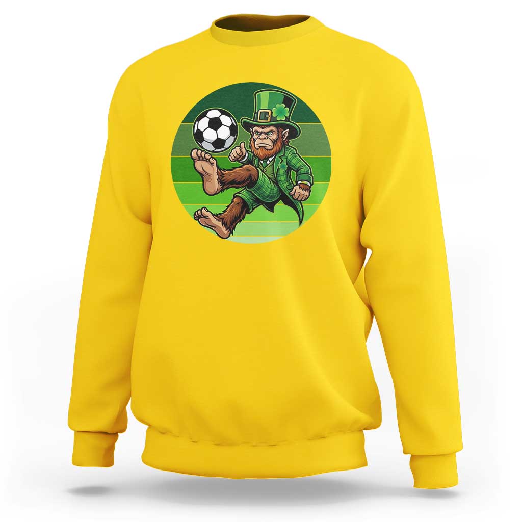Funny Bigfoot Playing Soccer Sweatshirt St Patricks Day