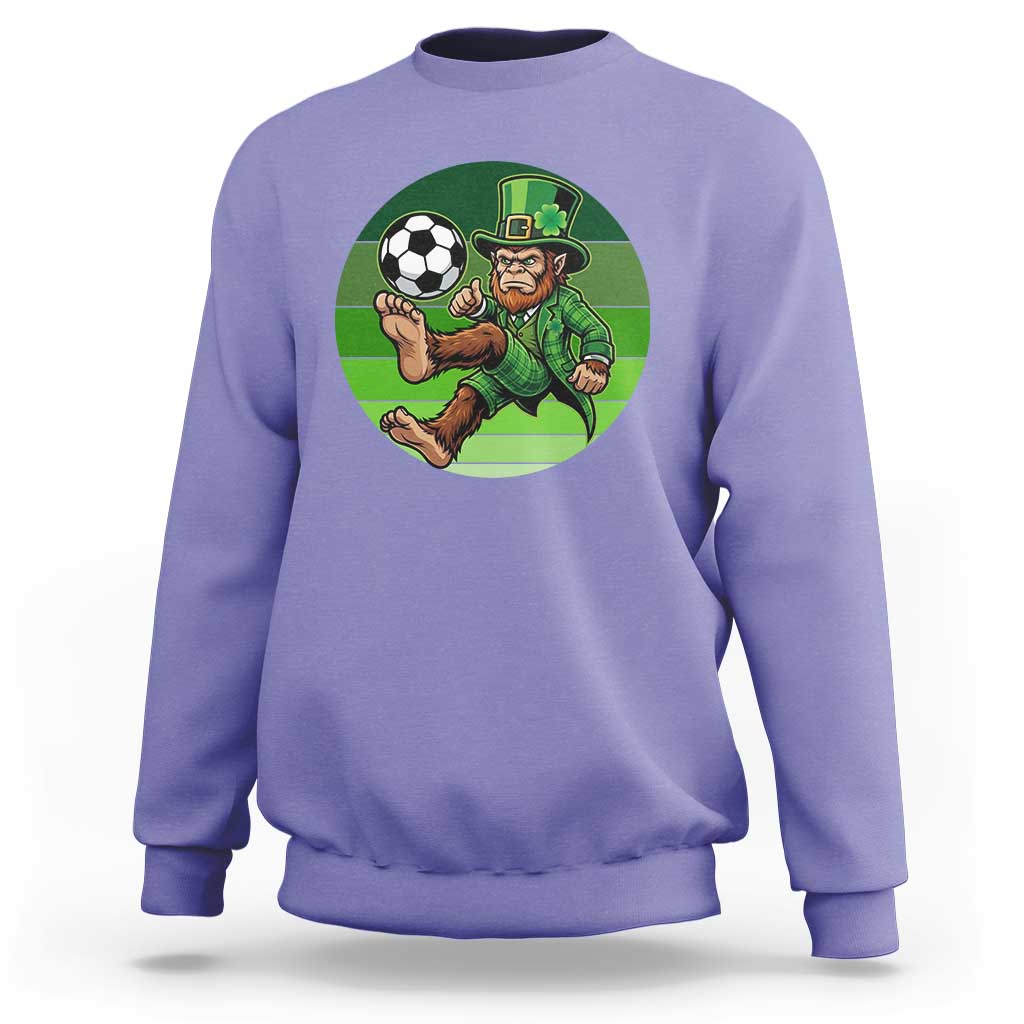 Funny Bigfoot Playing Soccer Sweatshirt St Patricks Day