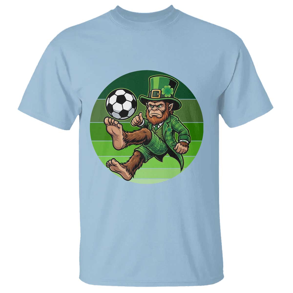Funny Bigfoot Playing Soccer T Shirt St Patricks Day