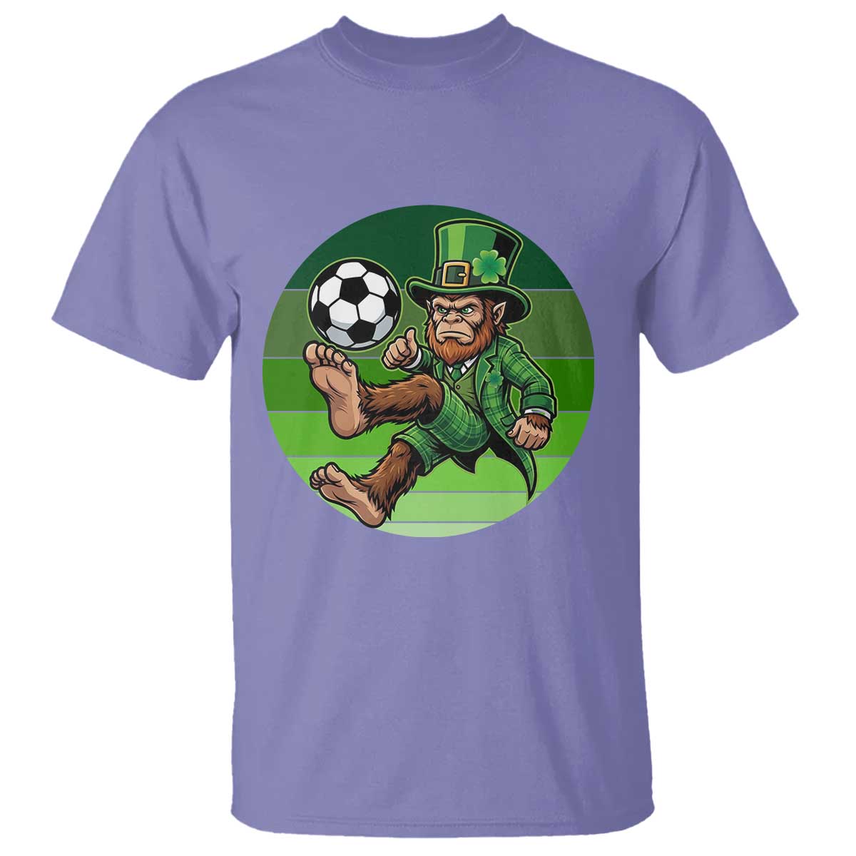 Funny Bigfoot Playing Soccer T Shirt St Patricks Day