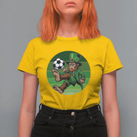 Funny Bigfoot Playing Soccer T Shirt For Women St Patricks Day