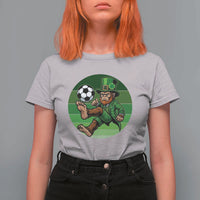 Funny Bigfoot Playing Soccer T Shirt For Women St Patricks Day