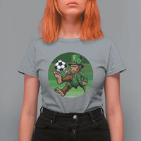 Funny Bigfoot Playing Soccer T Shirt For Women St Patricks Day