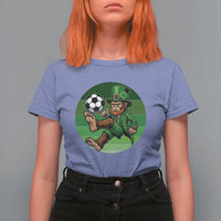 Funny Bigfoot Playing Soccer T Shirt For Women St Patricks Day
