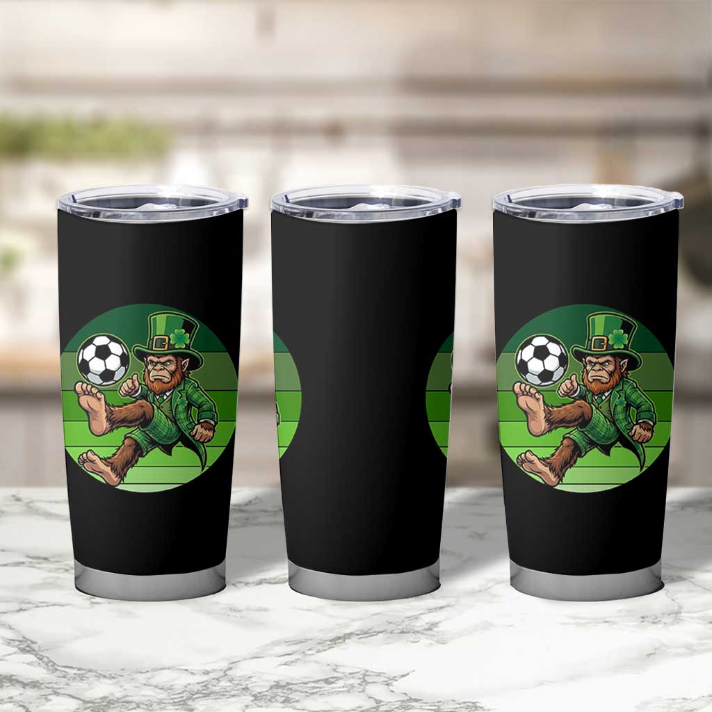 Funny Bigfoot Playing Soccer Tumbler Cup St Patricks Day