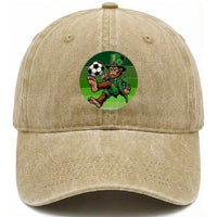Funny Bigfoot Playing Soccer Washed Cotton Baseball Cap St Patricks Day