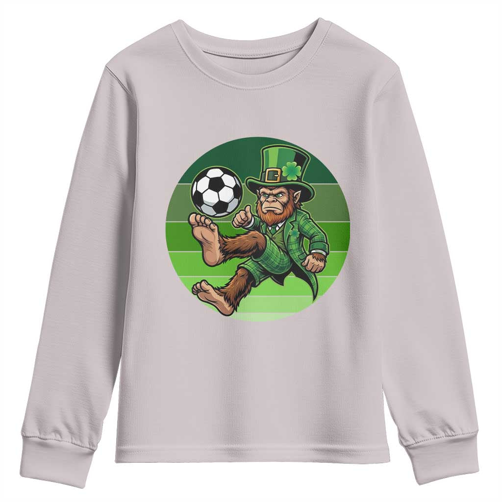 Funny Bigfoot Playing Soccer Youth Sweatshirt St Patricks Day