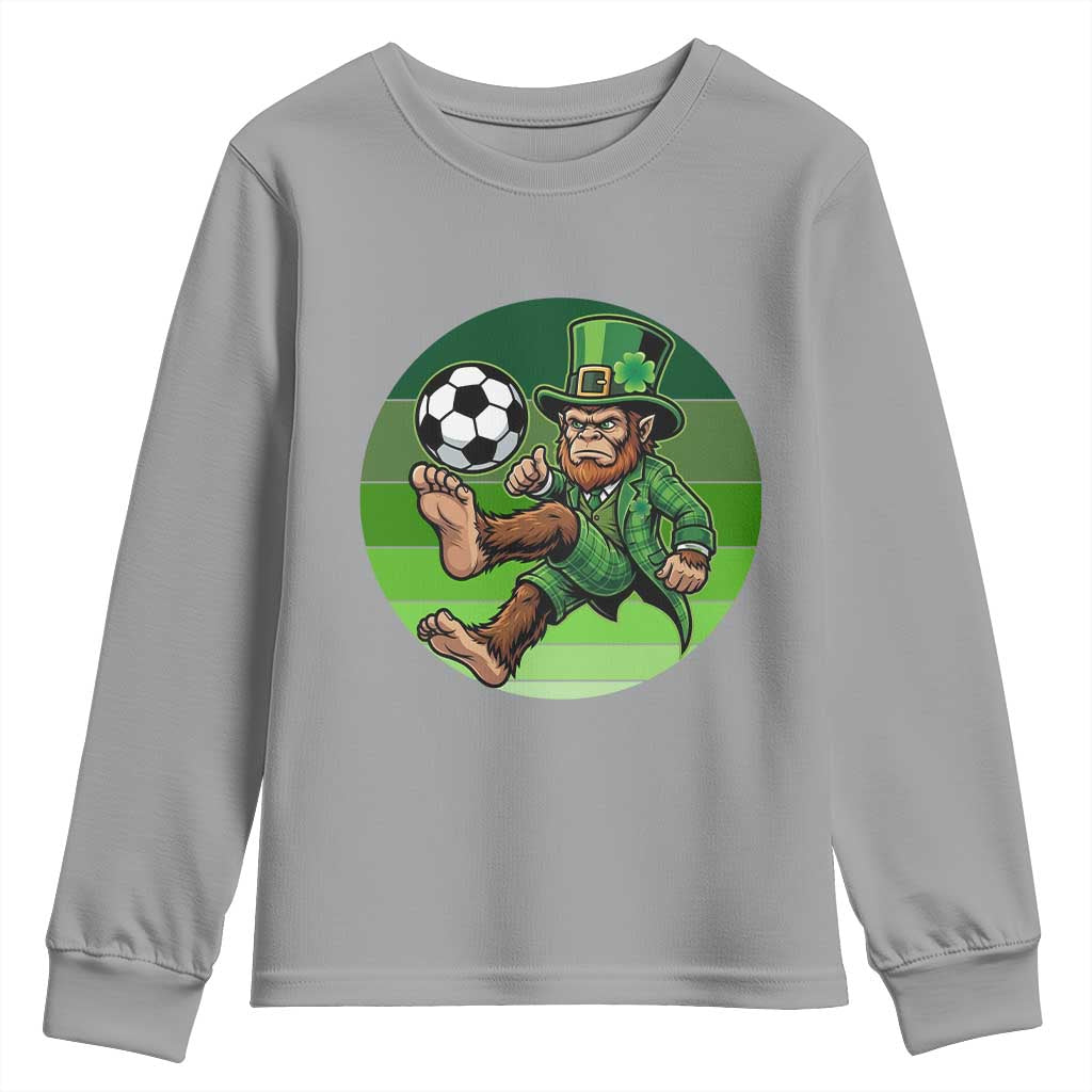 Funny Bigfoot Playing Soccer Youth Sweatshirt St Patricks Day