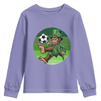Funny Bigfoot Playing Soccer Youth Sweatshirt St Patricks Day