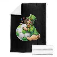 Lucky Pug Soccer Lover Throw Blanket St Paddys Day Irish Football Gift